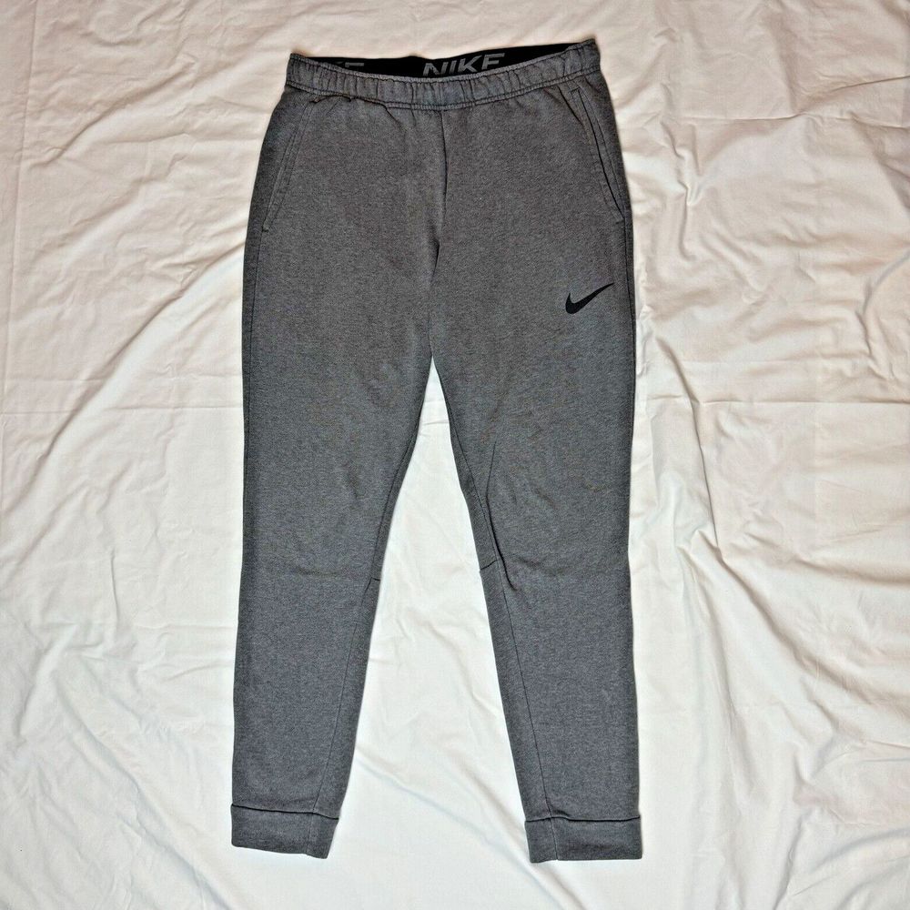 Nike Pants Mens L Gray Jogger Sweatpants Athleisure Drawstring Dri Fit Gym